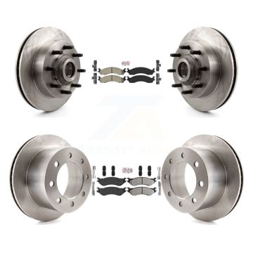 Front Rear Semi-Metallic Pads And Disc Brake Rotors Hub Kit For 2001-2002 Dodge Ram 2500 K8A-105839