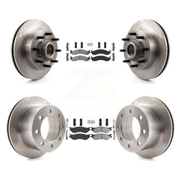 Front Rear Semi-Metallic Pads And Disc Brake Rotors Hub Kit For 2001-2002 Dodge Ram 2500 K8A-105840