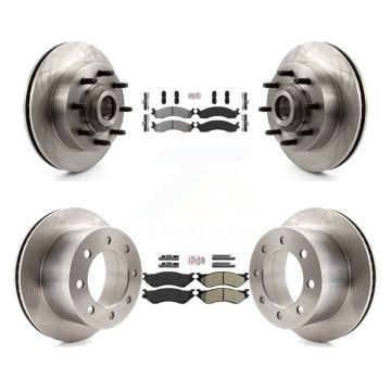 Front Rear Semi-Metallic Pads And Disc Brake Rotors Hub Kit For 2001-2002 Dodge Ram 2500 K8A-105842