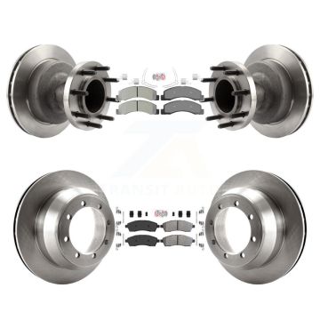 Front Rear Semi-Metallic Pad Disc Brake Rotors Hub Assembly Kit For Ford F-350 Super Duty K8A-105843