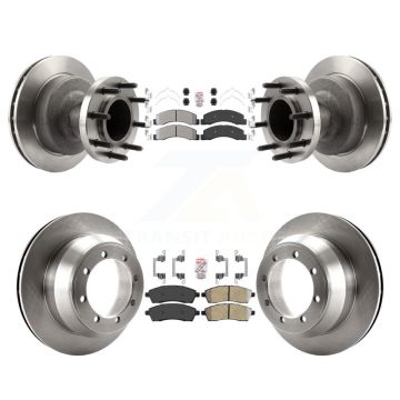 Front Rear Semi-Metallic Pad Disc Brake Rotors Hub Assembly Kit For Ford F-350 Super Duty K8A-105846