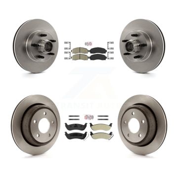 Front Ceramic Rear Semi-Metallic Pad & Disc Brake Rotors Hub Assembly Kit For Mazda B2300 K8A-105849