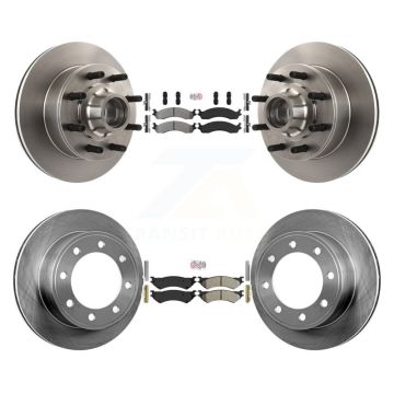 Front Rear Semi-Metallic Pad & Brake Rotors Kit For Ford E-350 Super Duty Econoline E-250 K8A-105870