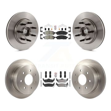 Front Rear Semi-Metallic Pad Disc Brake Rotors Hub Kit For Ford F-150 Lincoln Mark LT RWD K8A-105901