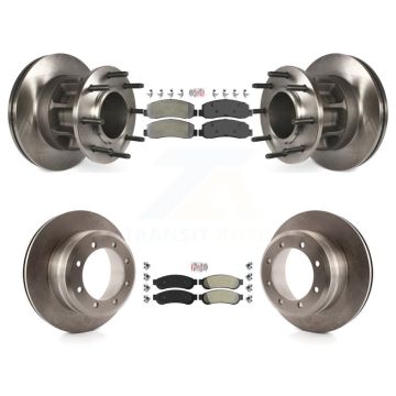 Front Rear Semi-Metallic Pad Disc Brake Rotor Kit For 2009-2010 Ford F-350 Super Duty RWD K8A-105911