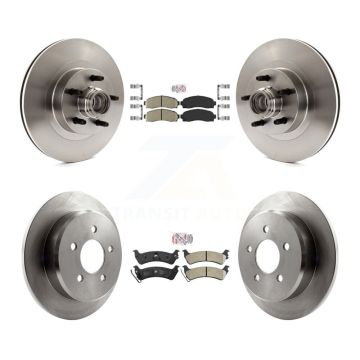 Front Ceramic Rear Semi-Metallic Pad Brake Rotor Hub Kit For Ford Explorer Sport Trac RWD K8A-105925