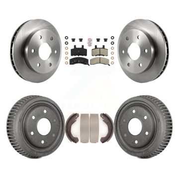 Front Rear Brake Rotors Semi-Metallic Pad & Drum Kit For GMC Yukon With 10" Diameter K8A-105944