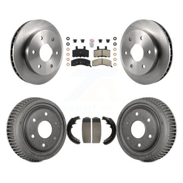 Front Rear Brake Rotors Semi-Metallic Pad & Drum Kit For GMC Yukon With 11" Diameter K8A-105946