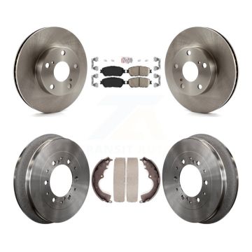Front Rear Brake Rotors Ceramic Pad Drum Kit For 2015 Toyota Tacoma 4WD With 5 Lug Wheels K8A-105956