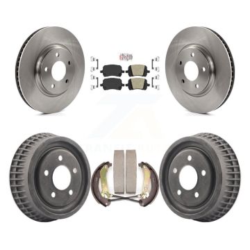 Front Rear Brake Rotors Ceramic Pad & Drum Kit For 2004 Chevrolet Malibu Disc rear brakes K8A-105969