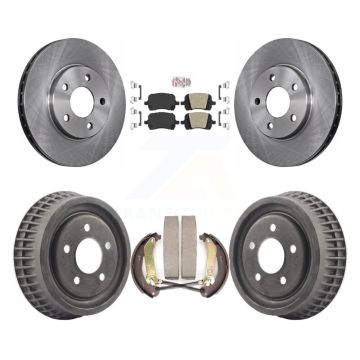Front Rear Brake Rotors Ceramic Pad & Drum Kit For 2004 Chevrolet Malibu Disc rear brakes K8A-105970
