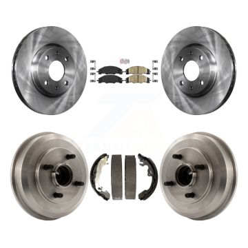 Front Rear Brake Rotors Ceramic Pad & Drum Kit For 2008 Ford Focus Wheel Bearing Included K8A-105974