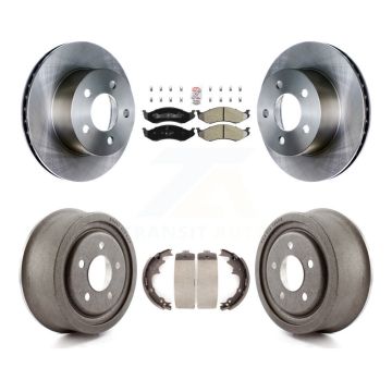 Front Rear Disc Brake Rotors Semi-Metallic Pads And Drum Kit For Jeep TJ K8A-105975