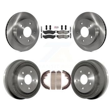 Front Rear Disc Brake Rotor Semi-Metallic Pad & Drum Kit For 2000-2001 Dodge Ram 1500 RWD K8A-105976