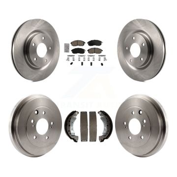 Front Rear Disc Brake Rotor Ceramic Pad Drum Kit For 2017-2019 Nissan Sentra Turbocharged K8A-105988