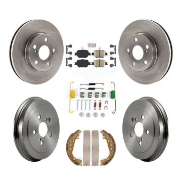 Front Rear Disc Brake Rotors Ceramic Pads And Drum Kit (7Pc) For 2001 Toyota Celica GT K8A-106000