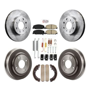 Front Rear Disc Brake Rotors Ceramic Pads And Drum Kit (7Pc) For Honda Civic K8A-106015