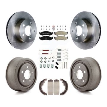 Front Rear Brake Rotor Semi-Metallic Pad Drum Kit (7Pc) For Jeep TJ With 9" Diameter K8A-106016