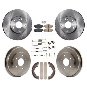 Front Rear Disc Brake Rotors Ceramic Pads And Drum Kit (7Pc) For 2011 Honda Civic GX K8A-106032