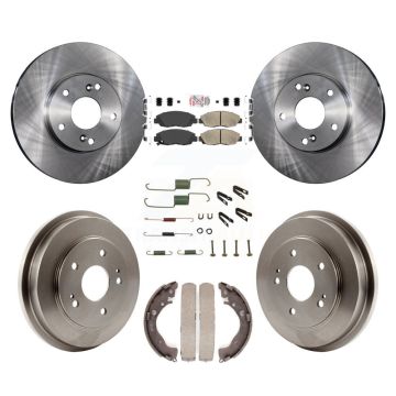 Front Rear Disc Brake Rotors Ceramic Pads And Drum Kit (7Pc) For 2011 Honda Civic GX K8A-106033