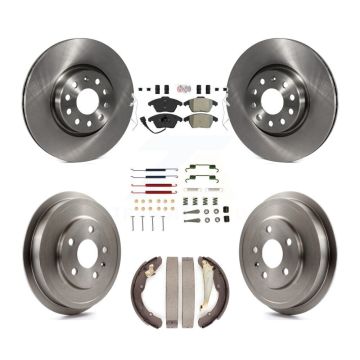 Front Rear Disc Brake Rotors Semi-Metallic Pads And Drum Kit (7Pc) For Volkswagen Jetta K8A-106040