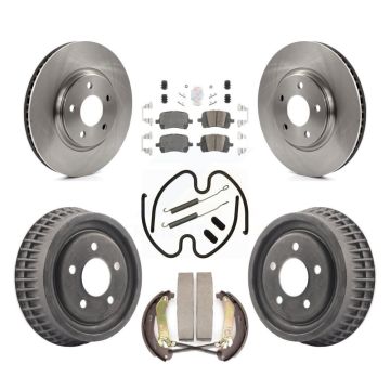 Front Rear Brake Rotor Ceramic Pad & Drum Kit (7Pc) For Chevrolet Malibu Disc rear brakes K8A-106046