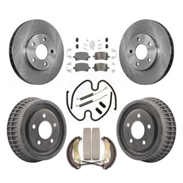 Front Rear Brake Rotor Ceramic Pad & Drum Kit (7Pc) For Chevrolet Malibu Disc rear brakes K8A-106048