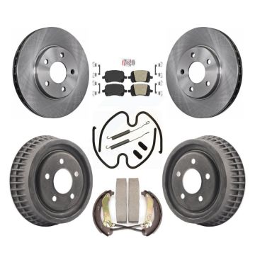 Front Rear Brake Rotor Ceramic Pad & Drum Kit (7Pc) For Chevrolet Malibu Disc rear brakes K8A-106049