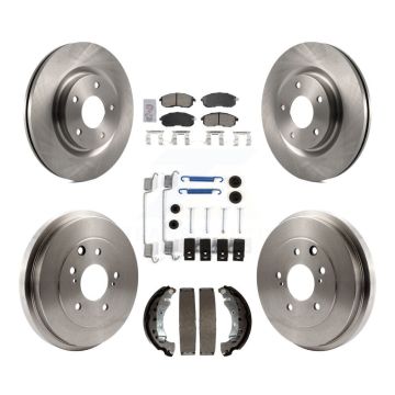 Front Rear Brake Rotors Ceramic Pad & Drum Kit (7Pc) For 17-19 Nissan Sentra Turbocharged K8A-106051