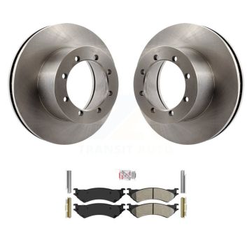 Rear Disc Brake Rotors And Semi-Metallic Pads Kit For Ford E-350 Super Duty K8A-106130