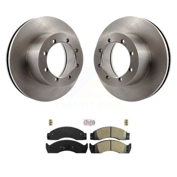 Rear Disc Brake Rotors And Semi-Metallic Pads Kit For Ford E-450 Econoline Super Duty K8A-106162