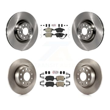 Front Semi-Metallic Rear Ceramic Pads And Disc Brake Rotors Kit For Volkswagen CC K8A-106240