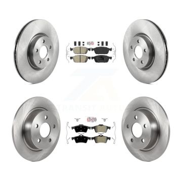 Front Ceramic Rear Semi-Metallic Pads And Disc Brake Rotors Kit For Ford Transit Connect K8A-106282