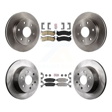 Front Ceramic Rear Semi-Metallic Pad & Disc Brake Rotors Kit For Chevrolet Silverado 1500 K8A-106340