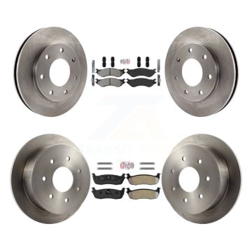 Front Rear Semi-Metallic Pads And Disc Brake Rotors Kit For Ford F-150 F-250 HD 4WD K8A-106368