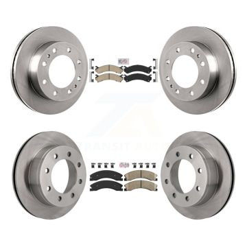 Front Rear Ceramic Pad & Brake Rotors Kit For Chevrolet Express 4500 3.20" Overall Height K8A-106445