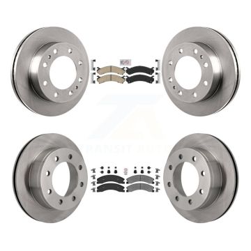 Front Ceramic Rear Semi-Metallic Pad And Disc Brake Rotors Kit For Chevrolet Express 4500 K8A-106446