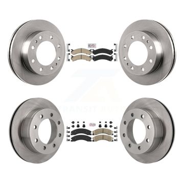 Front Rear Ceramic Pad & Brake Rotors Kit For Chevrolet Express 4500 3.20" Overall Height K8A-106447