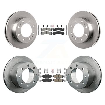 Front Semi-Metallic Rear Ceramic Pads And Disc Brake Rotors Kit For 2001 GMC Sierra 3500 K8A-106452