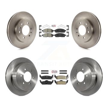 Front Rear Semi-Metallic Pad & Disc Brake Rotor Kit For 2009 Ford F-150 With 6 Lug Wheels K8A-106458