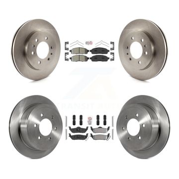 Front Rear Semi-Metallic Pad & Disc Brake Rotor Kit For 2009 Ford F-150 With 6 Lug Wheels K8A-106459