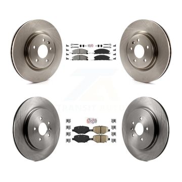 Front Semi-Metallic Rear Ceramic Pad & Disc Brake Rotors Kit For 2013 Ford Explorer Sport K8A-106511