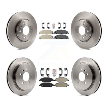 Front Rear Semi-Metallic Pad Disc Brake Rotors Kit For Cadillac CTS With Sport Suspension K8A-106521