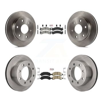 Front Semi-Metallic Rear Ceramic Pad Brake Rotors Kit For 2006 Chevrolet Express 2500 GMC K8A-106605