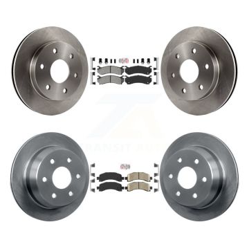 Front Semi-Metallic Rear Ceramic Pad & Disc Brake Rotors Kit For Chevrolet Avalanche 1500 K8A-106617