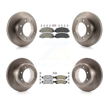 Front Rear Semi-Metallic Pad Disc Brake Rotor Kit For 2005-2007 Ford F-350 Super Duty 4WD K8A-106677
