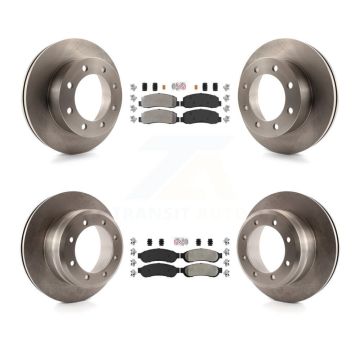 Front Rear Semi-Metallic Pad Disc Brake Rotor Kit For 2005-2007 Ford F-350 Super Duty 4WD K8A-106678