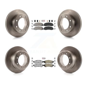 Front Rear Semi-Metallic Pad Disc Brake Rotor Kit For 2005-2007 Ford F-350 Super Duty 4WD K8A-106679