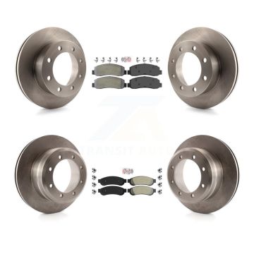 Front Rear Semi-Metallic Pads And Disc Brake Rotors Kit For Ford F-350 Super Duty F-450 K8A-106684
