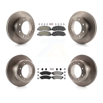 Front Rear Semi-Metallic Pads And Disc Brake Rotors Kit For Ford F-350 Super Duty F-450 K8A-106685